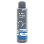 dove men+ care deodorant spray clean comfort 0%, 150 ml