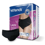 attends lady discreet underwear zwart 3m, 10 stuks
