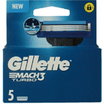 Gillette Mach 3 Turbo, 5 stuks