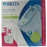 brita waterfilterbundel cool powder blue + 3 filters, 1 stuks