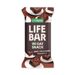 lifefood lifebar oatsnack pure chocolade hazelnoot bio, 40 gram
