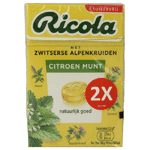 Ricola Citroen Munt Suikervrij Duopak, 2x50 gram