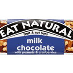 eat natural melkchocolade met pinda's en cranberries, 40 gram