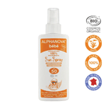 Alphanova Sun Sun Zonnebrand Spray Spf50 Baby Zonder Parfum Bio, 125 ml