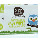 Pure Beginnings Biodegradable Baby Wipes Aloe, 64 stuks