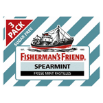 fishermansfriend spearmint suikervrij 3-pack, 3x25 gram
