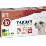 yarrah multipack hond met pate rund biologisch, 6x150 gram