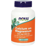 Now Calcium 500 Mg en Magnesium 250 Mg, 100 tabletten