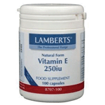 Lamberts Vitamine E 250ie Natuurlijk, 100 Veg. capsules