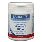Lamberts Vitamine E 400ie Natuurlijk, 60 Veg. capsules