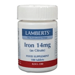 Lamberts Ijzer Citraat 14 Mg, 100 tabletten