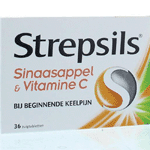 strepsils sinaasappel / vitamine c, 36 zuig tabletten