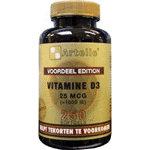 artelle vitamine d3 25mcg, 250 soft tabs