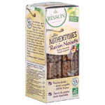Bisson Zandkoekjes Hazelnoot/rozijn Authentiek Bio, 175 gram