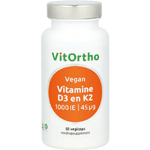 vitortho vitamine d3 1000ie k2 45mcg vegan, 60 veg. capsules