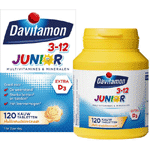 davitamon junior 3-12 multifruit, 120 kauw tabletten