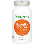 Vitortho Boswellia 250 Mg en Curcuma 250 Mg, 60 Veg. capsules