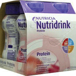 nutridrink protein aardbei 200ml, 4 stuks