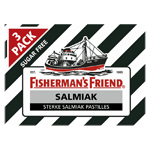 fishermansfriend salmiak suikervrij 3-pack, 3x25 gram