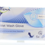Tena Wet Gloves Cleans & Care Lotion No Perfume, 5 stuks