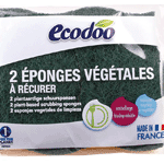 ecodoo schuurspons plantaardig bio, 2 stuks