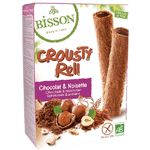 Bisson Crousty Roll Choco Hazelnoot Bio, 125 gram