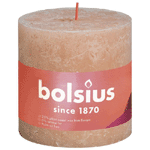 bolsius rustiekkaars shine 100/100 misty pink, 1 stuks