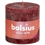 bolsius rustiekkaars shine 100/100 velvet red, 1 stuks