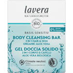 lavera basis sensitiv body cleansing bar 2in1 bio en-it, 50 gram