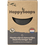 happysoaps gezichtreiniger bar houtskool en eucalyptus, 70 gram
