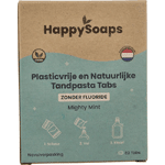 happysoaps tandpasta tabs zonder fluoride navulverpakking, 62 tabletten