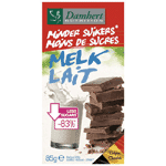 damhert chocoladetablet melk minder suikers, 85 gram