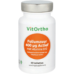 Vitortho Foliumzuur 400 Mcg met Vitamine B12, 60 tabletten
