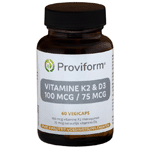 proviform vitamine k2 100mcg & d3 75mcg, 60 veg. capsules